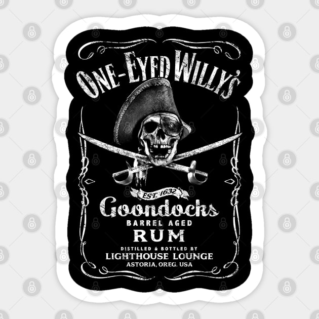 One-Eyed Willy's Rum Sticker by Designwolf